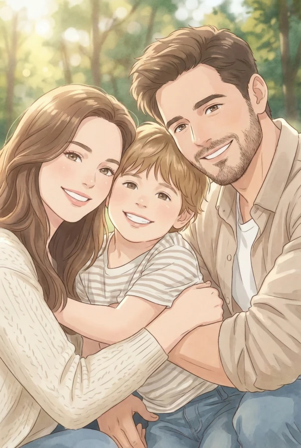 Family Photo - Kyoto Animation Style