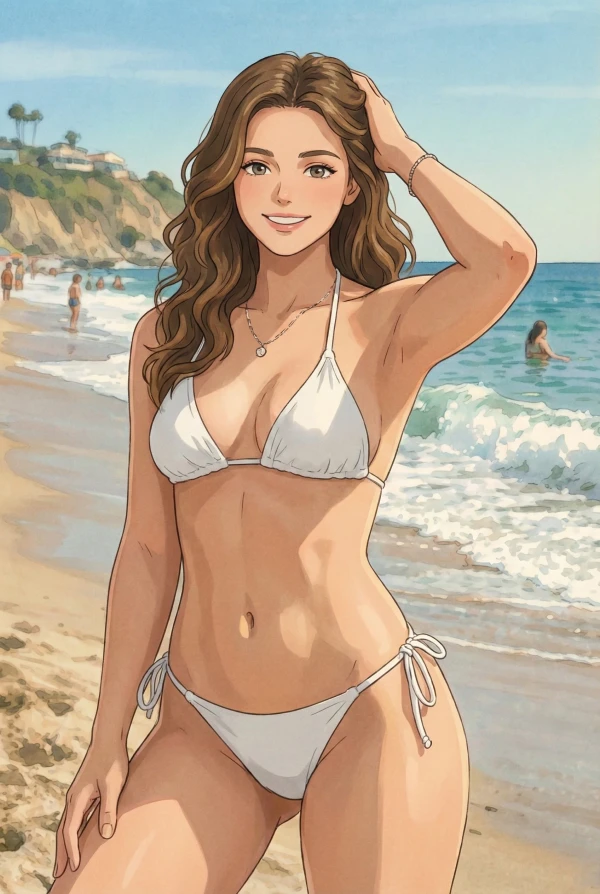 Beach Portrait - Studio Ghibli Style